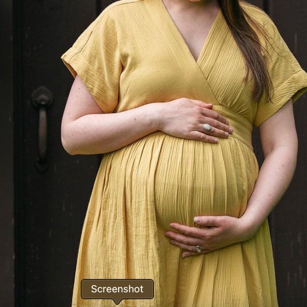 Hatch the Carolina dress pale yellow waist tie maternity dress midi